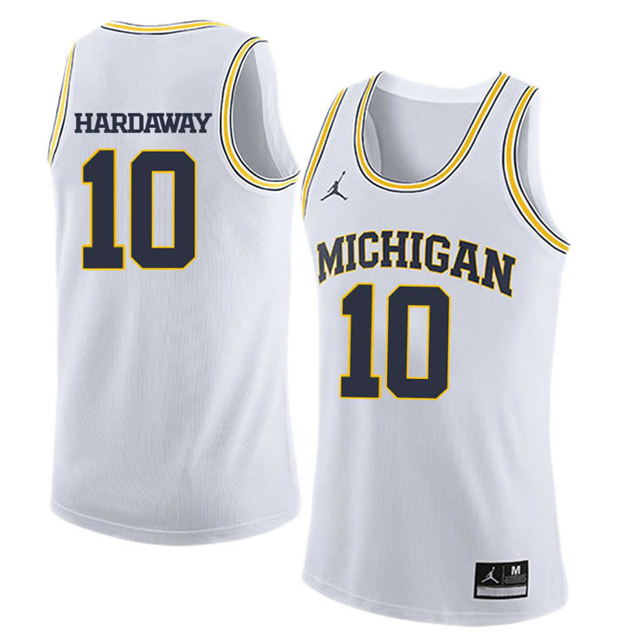 University of Michigan #10 Tim Hardaway Jr. White College Basketball Jersey